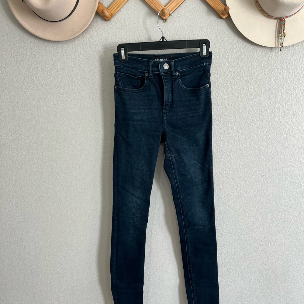 Express Women's Dark Blue Skinny Jeans